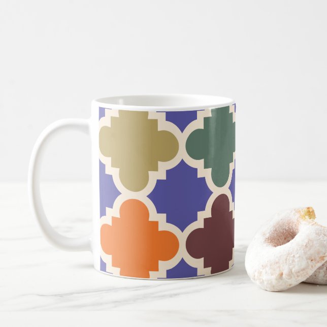 Moroccan Mosaic Pattern Coffee Mug (With Donut)