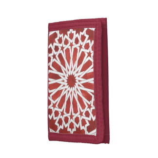 Moroccan Mosaic Portfolio Red ALCAZAR Tri-fold Wallet