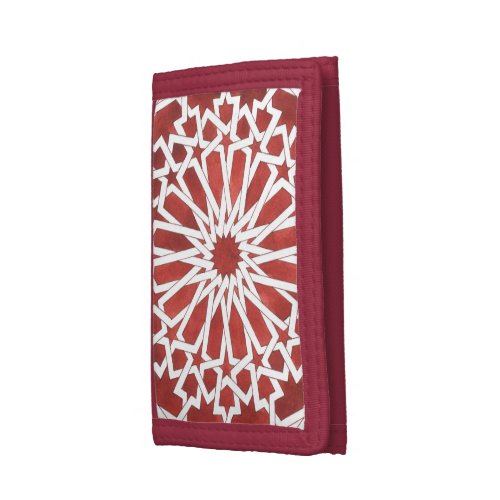 Moroccan Mosaic Portfolio Red ALCAZAR Trifold Wallet