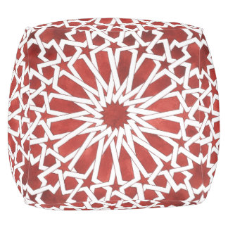 Moroccan Mosaic Pouf red ALCAZAR