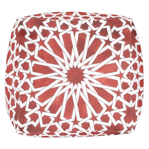 Moroccan Mosaic Pouf red ALCAZAR