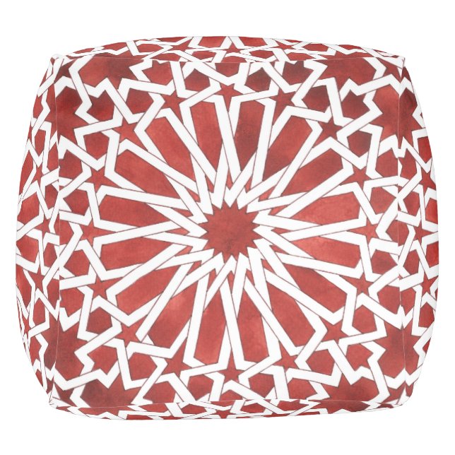 Moroccan Mosaic Pouf red ALCAZAR (Bottom)