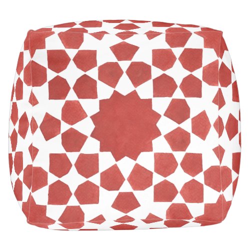 Moroccan mosaic red MAMLUK Pouf