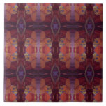 Moroccan mosaic red purple turquoise geometric art ceramic tile