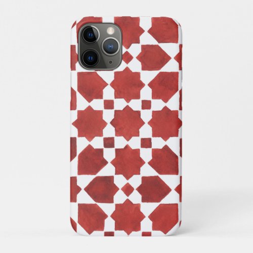 Moroccan mosaic red ROSETTE iPhone 11 Pro Case