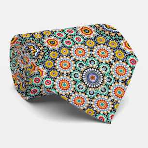Moroccan Mosaic Traditional Boho Pattern Neck Tie