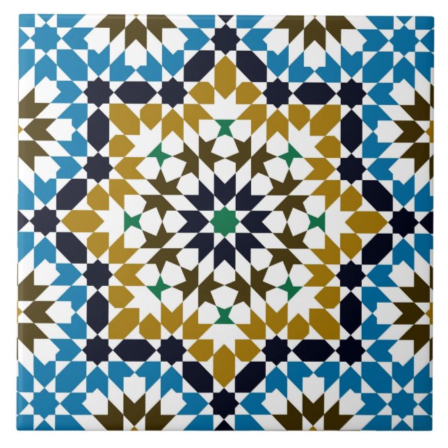 Moroccan Mosaic Traditional Geometric Pattern Ceramic Tile (Front)