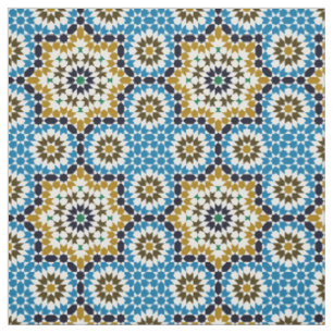 Moroccan Mosaic Traditional Geometric Pattern Fabric