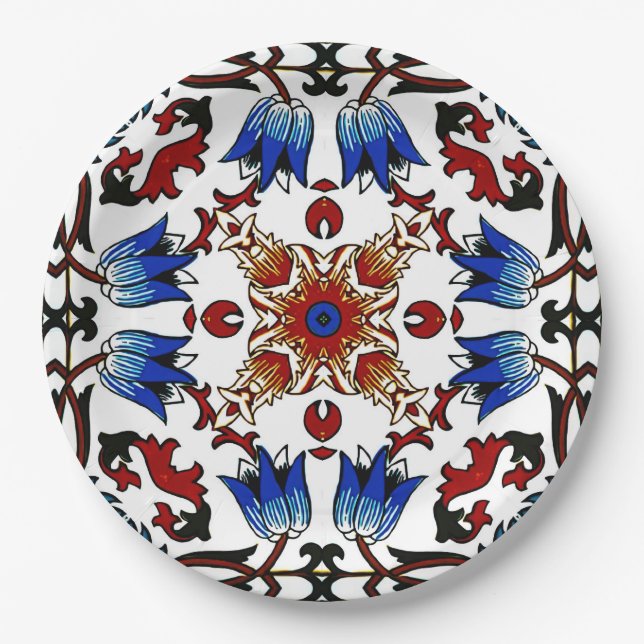 Moroccan,mosaic,Turkish, Paper Plates (Front)