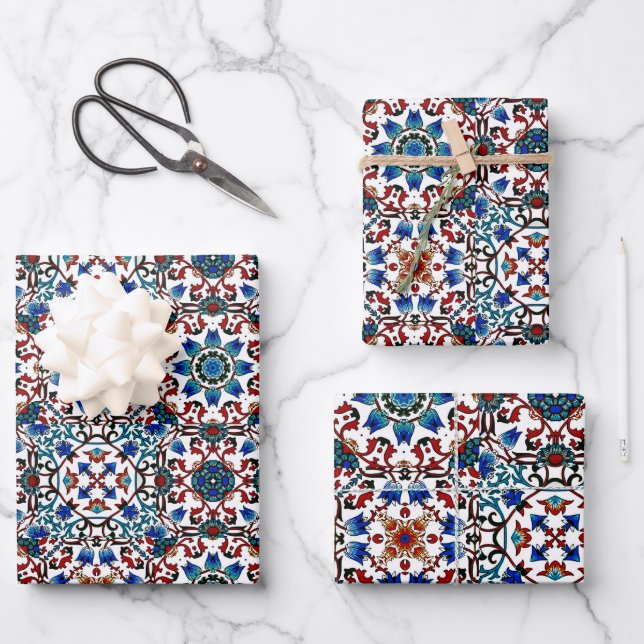 Moroccan,mosaic,Turkish, Wrapping Paper Sheets (Front)