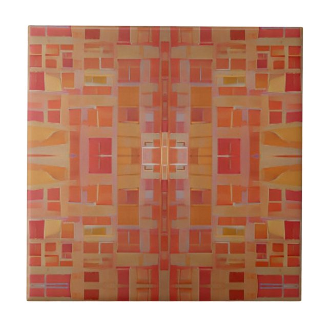 Moroccan mosaic wall rose gold geometric art  cera ceramic tile (Front)