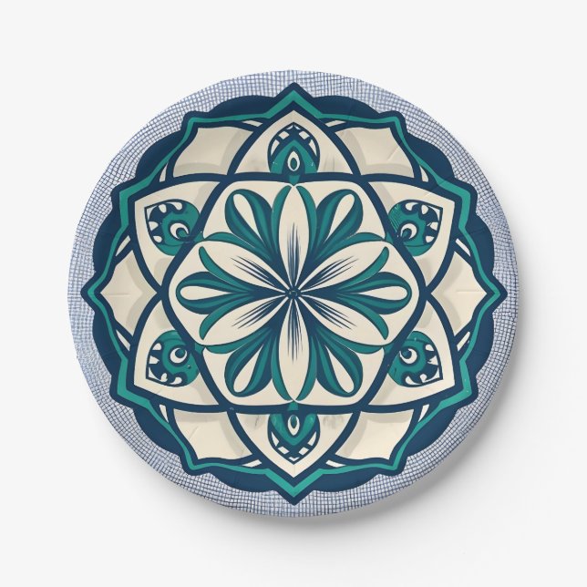 Moroccan mosaics, Decoración andaluza Paper Plates (Front)