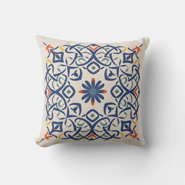 Moroccan mosaics throw pillow (Front)