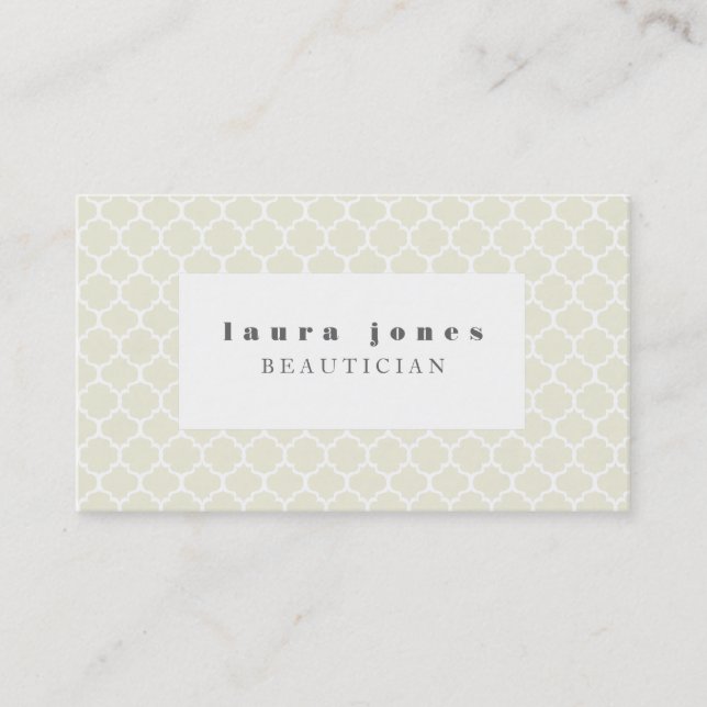 Moroccan Neutral Fashion Stylist Template Business Card (Front)