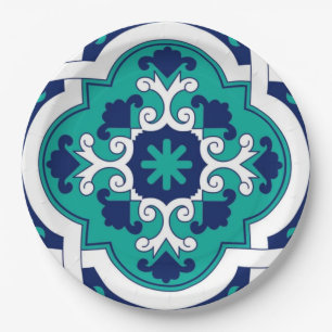 Moroccan Oasis Mosaic for Luxury Mediterranean Paper Plates