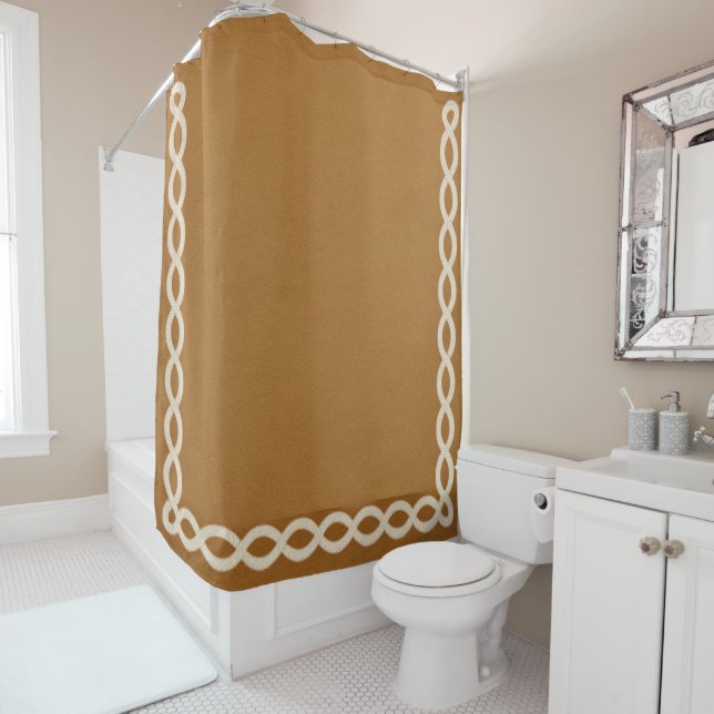 Moroccan Ochre Shower Curtain (In Situ)