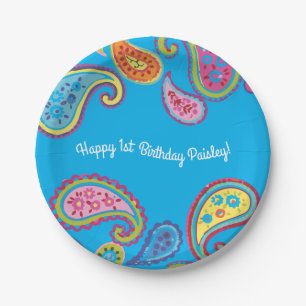 Moroccan Paisley Cute Boho Birthday Party Paper Plates