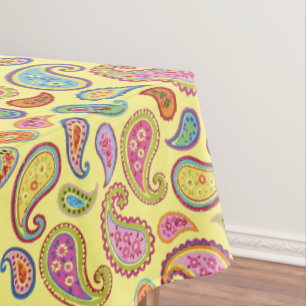 Moroccan Paisley Cute Colorful Birthday Party Tablecloth