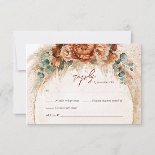 Moroccan Pampas and terracotta floral beach RSVP