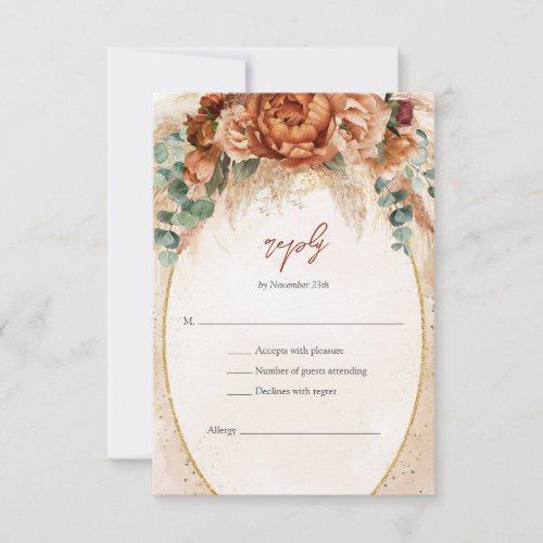 Moroccan Pampas and terracotta floral beach RSVP