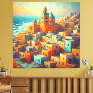Moroccan Paradise by the Sea-Dakhl Canvas Print
