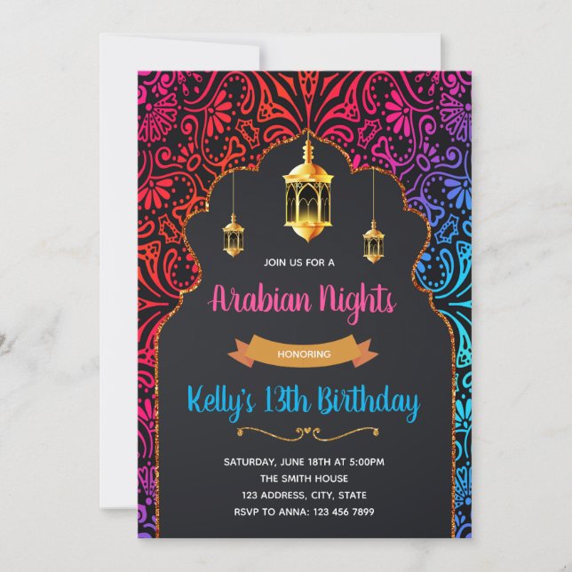 Moroccan party invitation (Front)