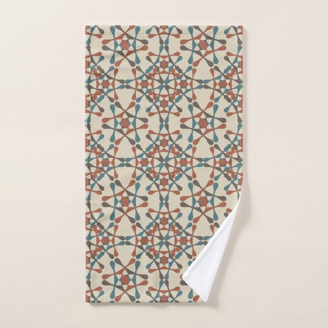Moroccan pattern 2 (brown and blue)  hand towel  (Hand Towel)