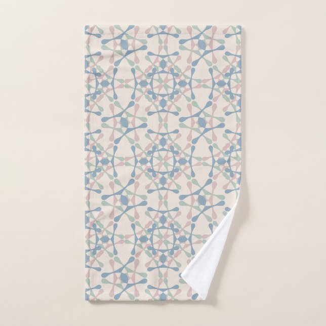 Moroccan pattern 2 (pink and blue) hand towel  (Hand Towel)