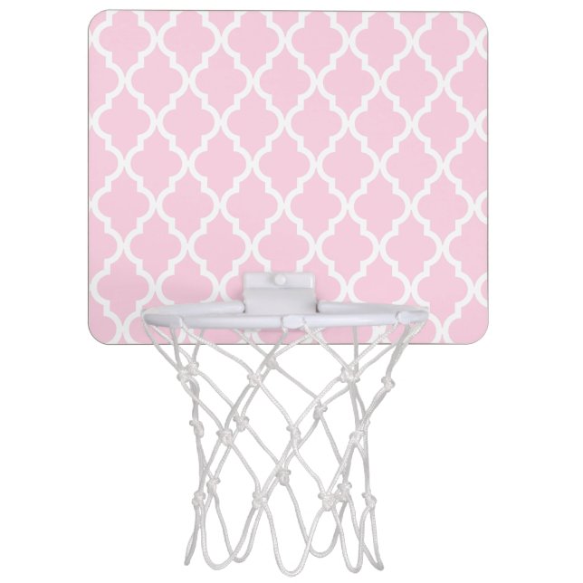 Moroccan Pattern: Baby Pink Mini Basketball Hoop (Front)