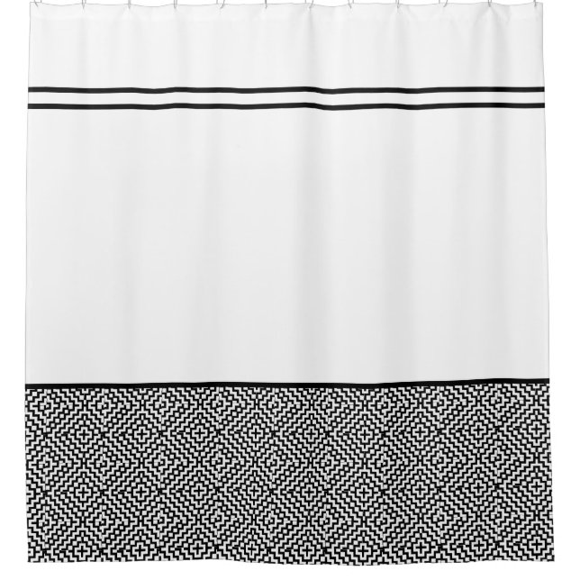 Moroccan Pattern> Black and White Shower Curtains (Front)