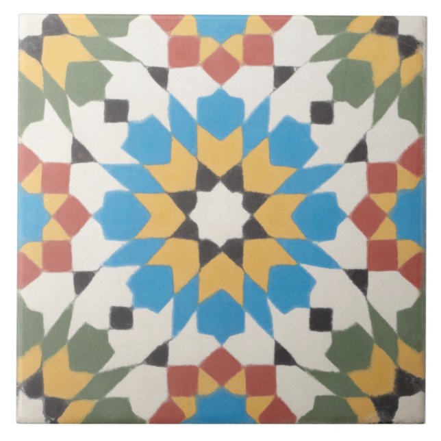 Moroccan Pattern Ceramic Photo Tile (Front)