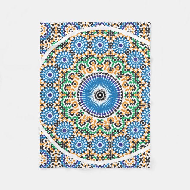 Moroccan Pattern Fleece Blanket (Front)