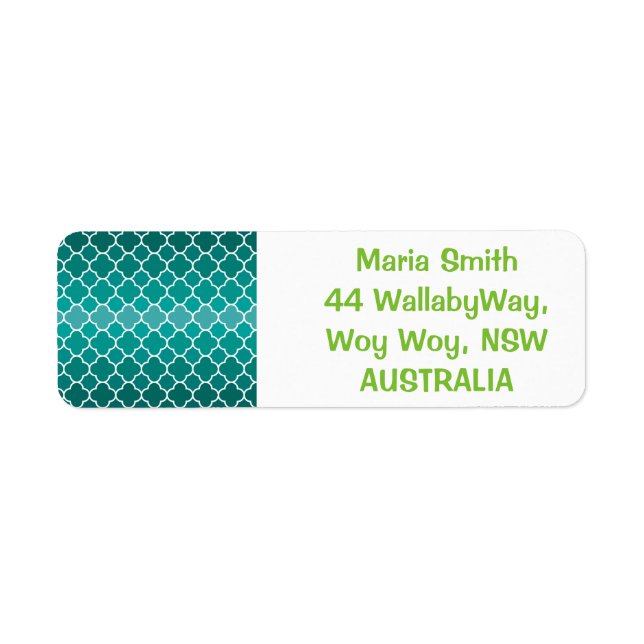 Moroccan pattern label (Front)