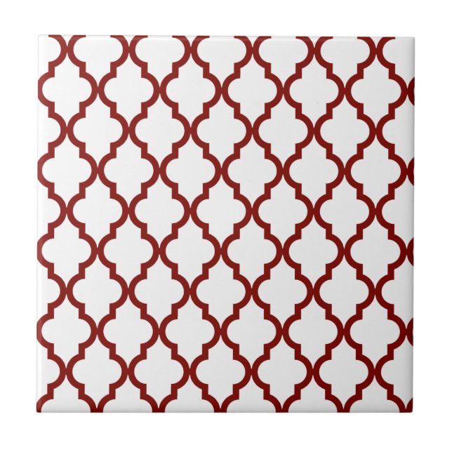 Moroccan Pattern: Maroon Ceramic Tile (Front)
