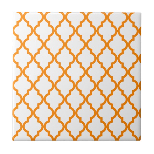 Moroccan Pattern: Orange Ceramic Tile (Front)