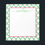 Moroccan Pattern Personalized Name Notepad<br><div class="desc">PreppyPrint.com - Add your personalized touch to this notepad. Click "personalize" then "customize" to change the font color and size to adjust for the right look for your name. Transfer this design onto the products of your choice too! Please visit my designer store,  PreppyPrint.com,  for coordinating items.</div>