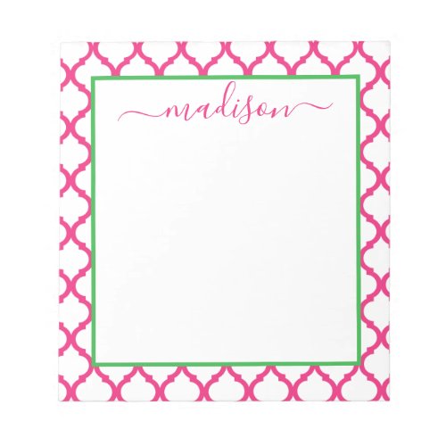 Moroccan Pattern Personalized Name Notepad