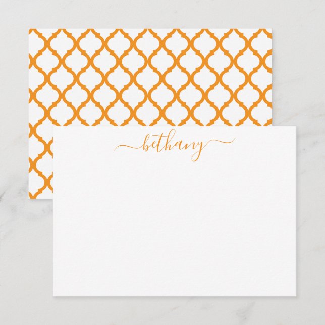 Moroccan Pattern Personalized Note Cards (Front/Back)