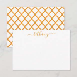 Moroccan Pattern Personalized Note Cards