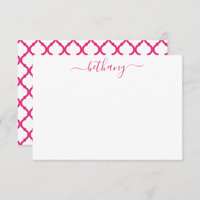 Moroccan Pattern Personalized Note Cards (Front/Back)