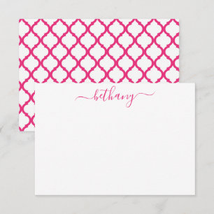 Moroccan Pattern Personalized Note Cards