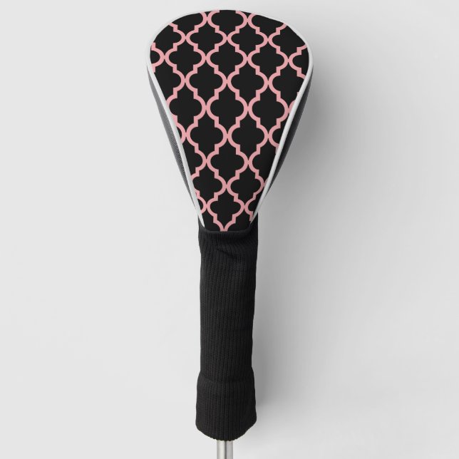 Moroccan Pattern: Pink & Black Golf Head Cover (Front)