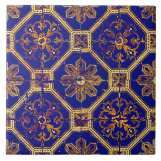 Moroccan Pattern Purple and Orange Ceramic Tile