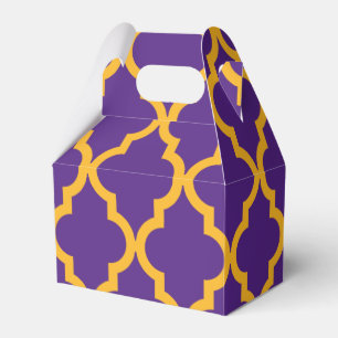 Moroccan Pattern: Purple & Gold Favor Boxes
