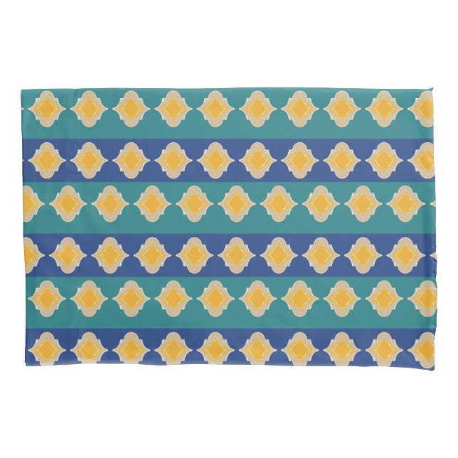 Moroccan peacock hues  pillow case (Front)