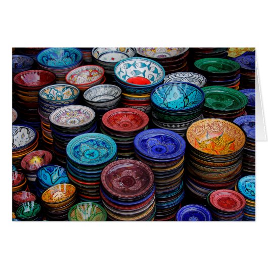 Moroccan Plates At Market Cards (Front Horizontal)