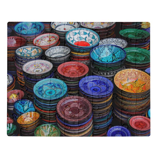 Moroccan Plates At Market Jigsaw Puzzle (Puzzle Horizontal)