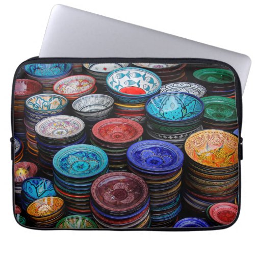 Moroccan Plates At Market Laptop Sleeve