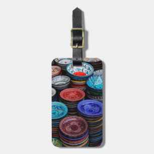 Moroccan Plates At Market Luggage Tag