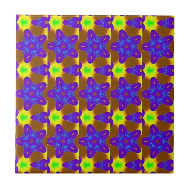 moroccan purple stars tile (Front)